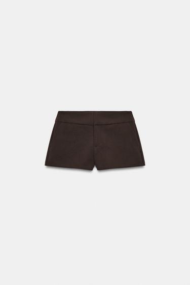 WIDE WAISTBAND BERMUDA SHORTS - Dark brown by Zara