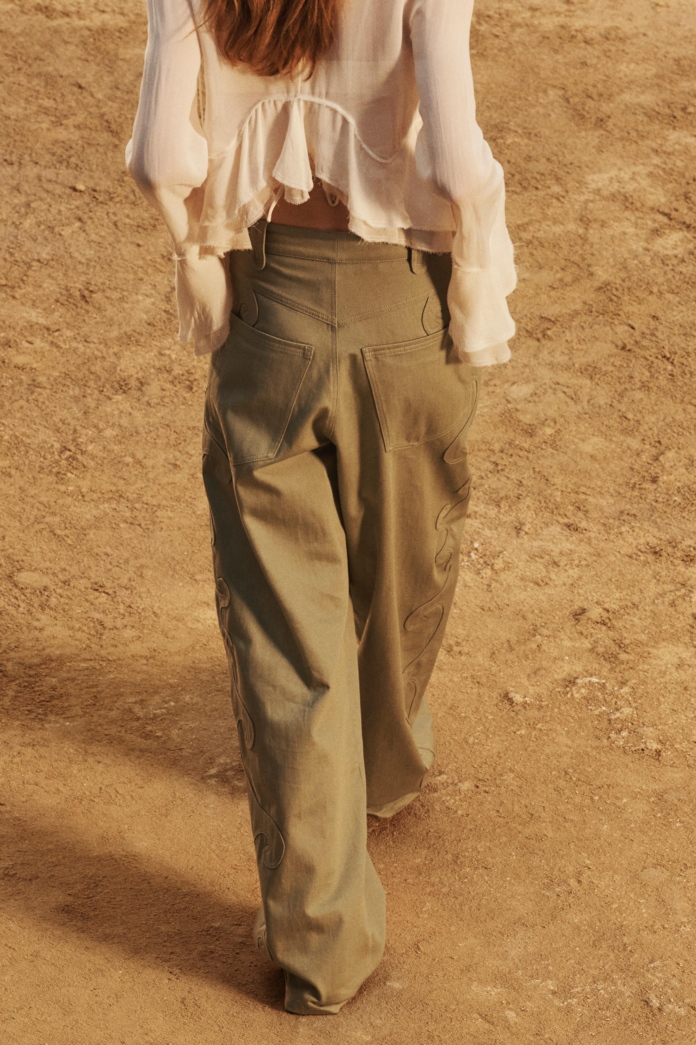 ZARA LIMITED EDITION サイドディテールパンツ 2450/760 LIMITED EDITION PANTS WITH SIDE DETAIL - Sage Green | ZARA
