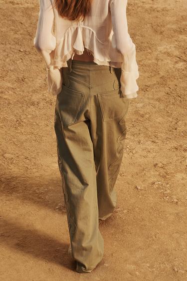 LIMITED EDITION TROUSERS WITH SIDE DETAIL - Sage Green by Zara - Image 3