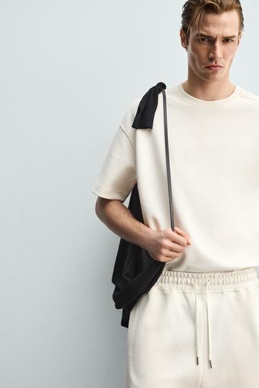SUDADERA RELAXED FIT INTERLOCK - Blanco roto de Zara