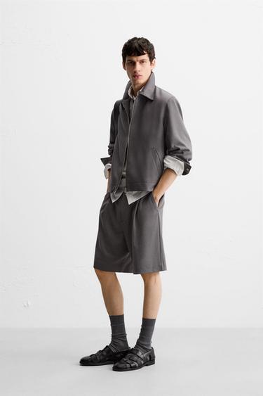 PLEATED RELAXED FIT BERMUDA SHORTS - Grey by Zara - Image 3