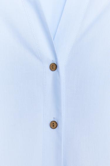 STRIPED SHIRT WITH WIDE SLEEVES AND METALLIC THREAD - Light sky blue by Zara - Image 8
