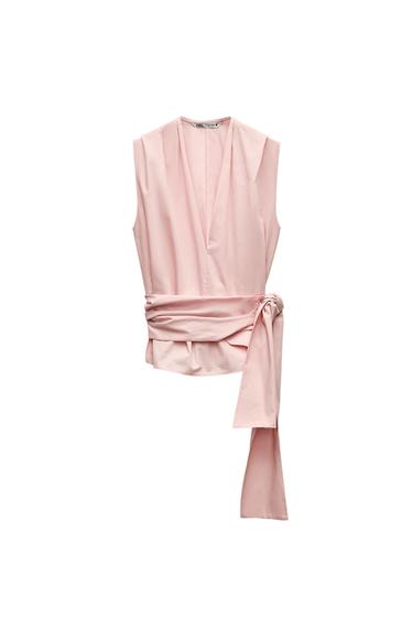 ZW COLLECTION POPLIN TOP WITH TIES