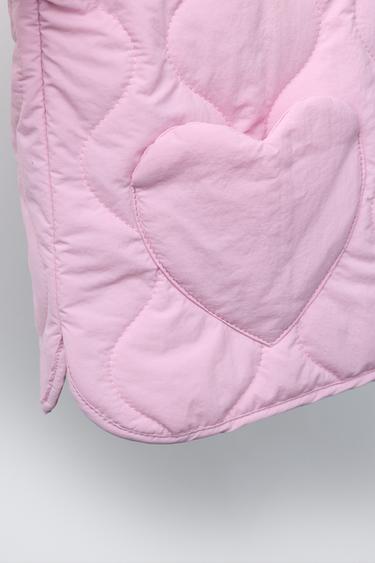 QUILTED JACKET WITH HEARTS - Pink by Zara - Image 6