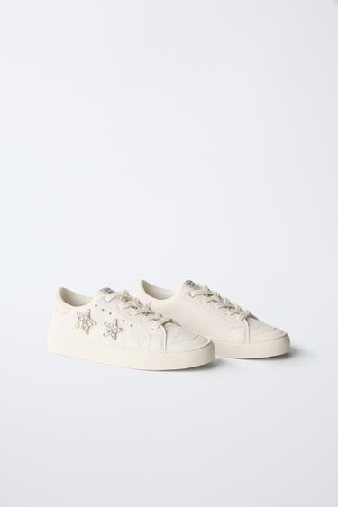 Zara STAR SNEAKERS - White