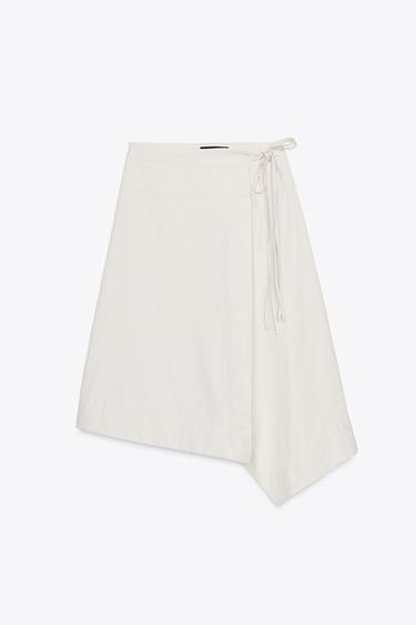 FALDA PAREO - Blanco roto de Zara - Imagen 0