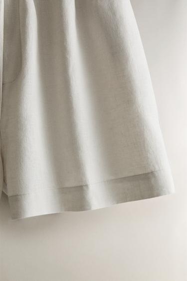 LINEN SHORTS - Grey by Zara - Image 3