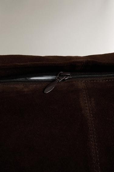 LEATHER CUSHION COVER - Brown by Zara - Image 3