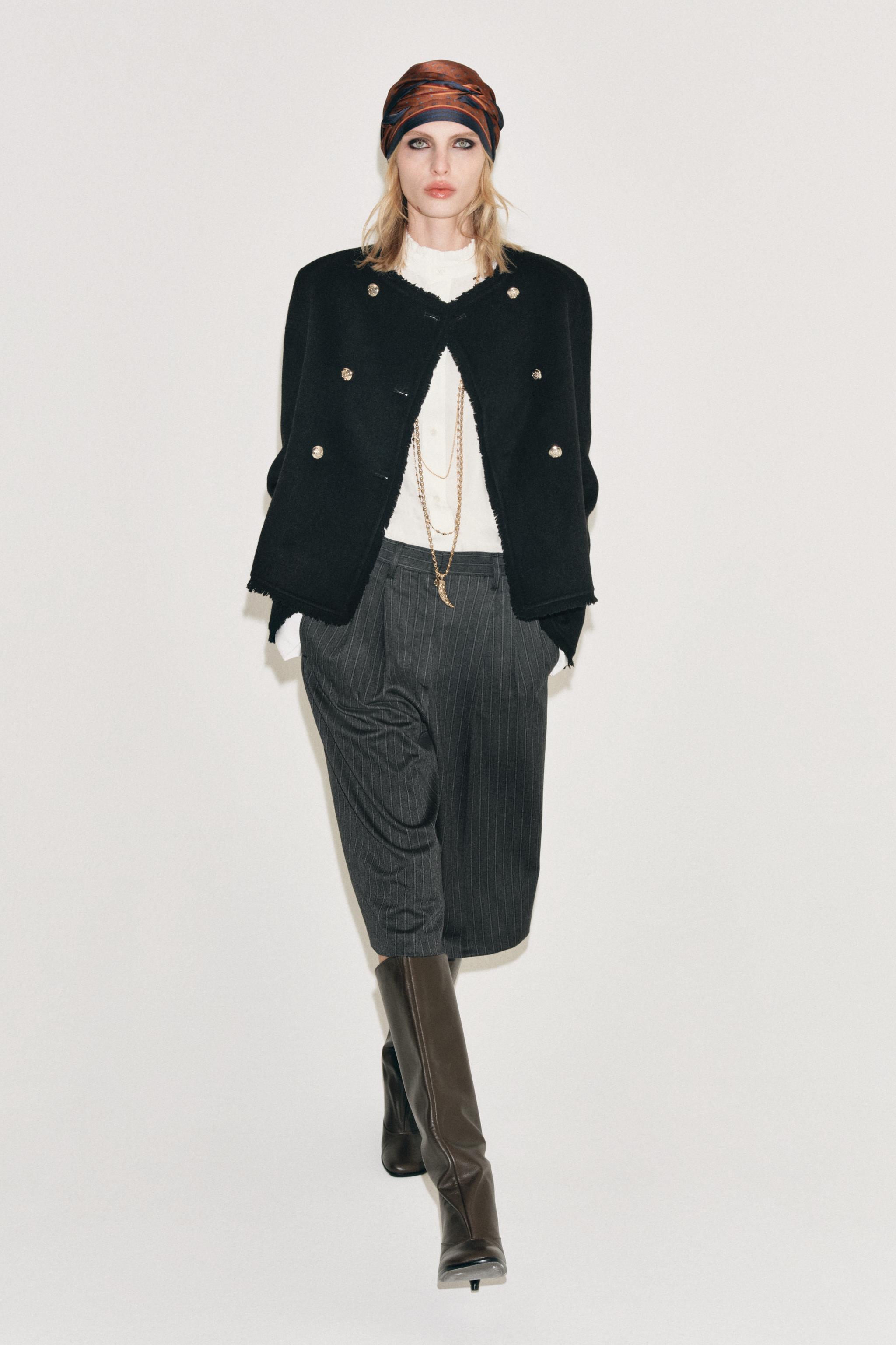 Zw Collection Striped Pleated Bermuda Shorts by Zara