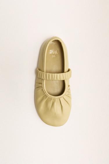 BALLERINES EN CUIR - Jaune de Zara - Image 9