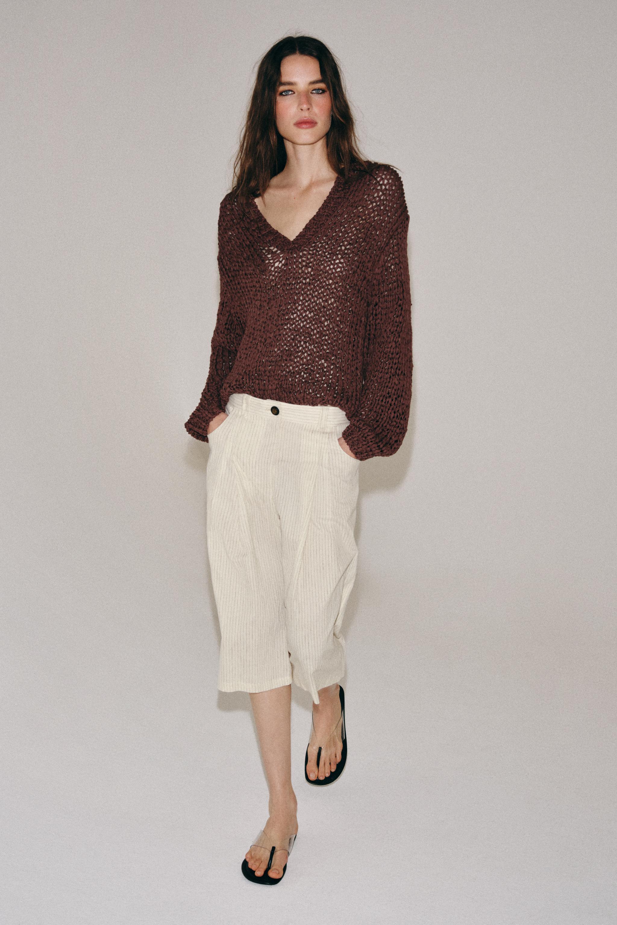 ZW COLLECTION STRIPED PLEATED SHORTS