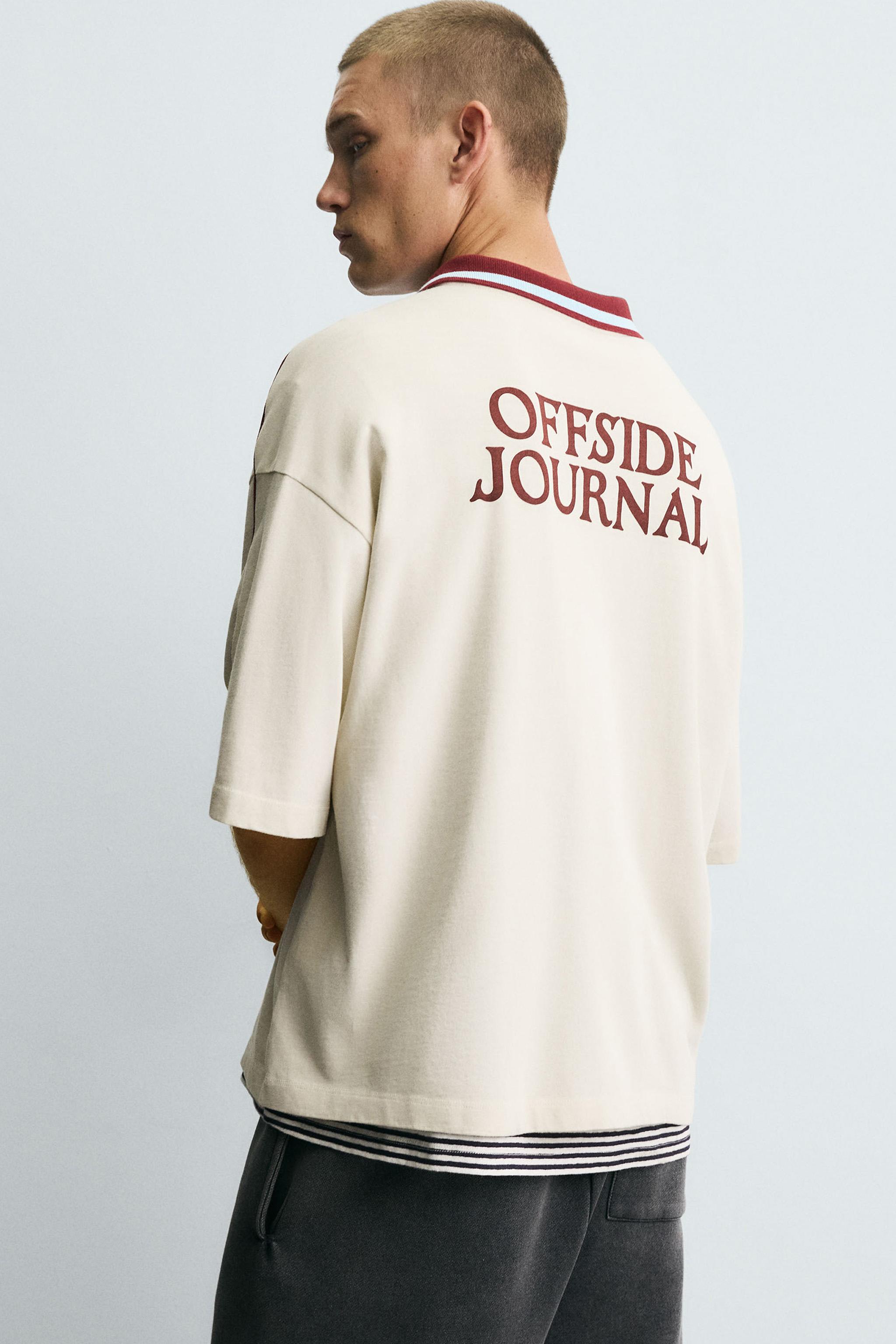 レトロサッカープリントポロシャツ - サンド | ZARA Japan / 日本