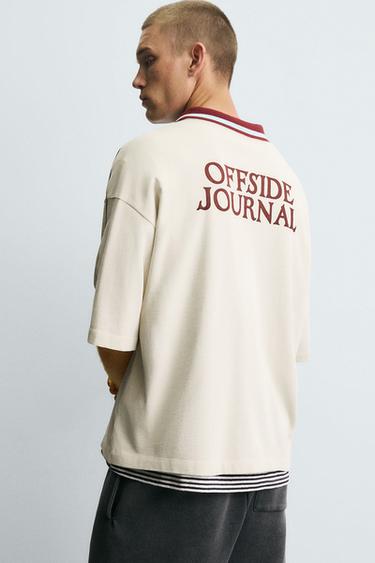 RETRO FOOTBALL PRINT POLO SHIRT - Sand by Zara - Image 5