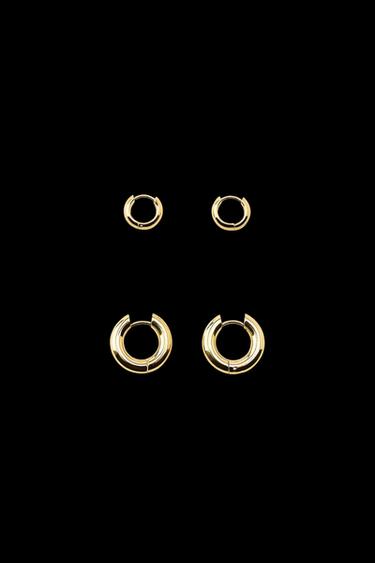 PACK PENDIENTES AROS WATERPROOF - Dorado de Zara