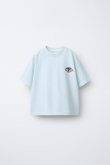 ФУТБОЛКА С ЛОГОТИПОМ — ВОДЯНИСТО-ГОЛУБОЙ от Zara