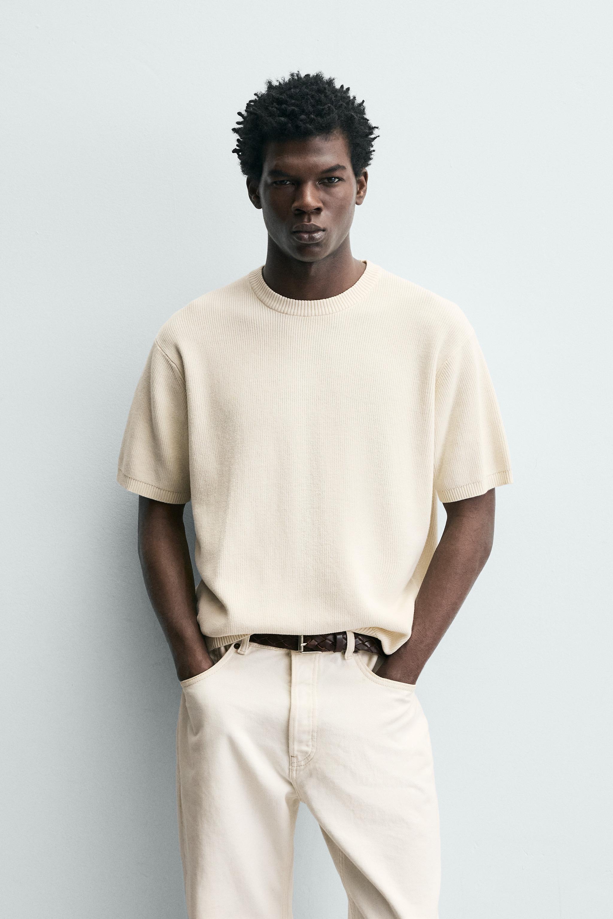 PEARL KNIT T-SHIRT - Oyster-white | ZARA United States