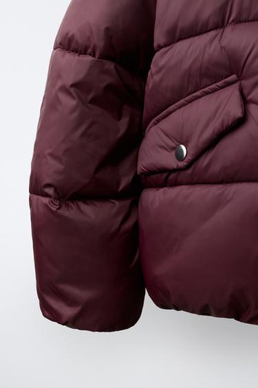 BLOUSON MATELASSÉ À CAPUCHE DÉPERLANT - Bordeaux de Zara - Image 5