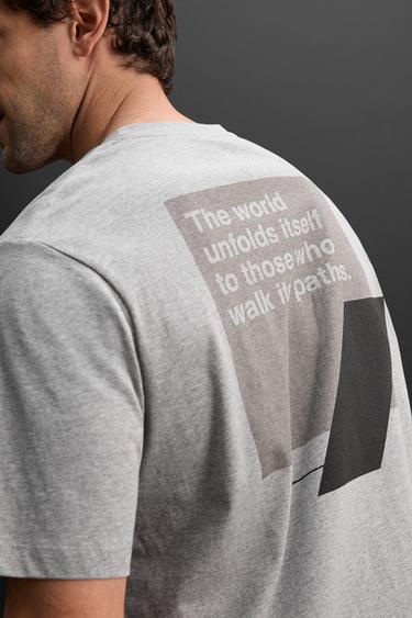 GRAPHIC PRINT T-SHIRT - Grey marl by Zara - Image 4
