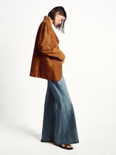 Jeans flare fit tiro alto algodón - Azul agua de Zara - Imagen 0