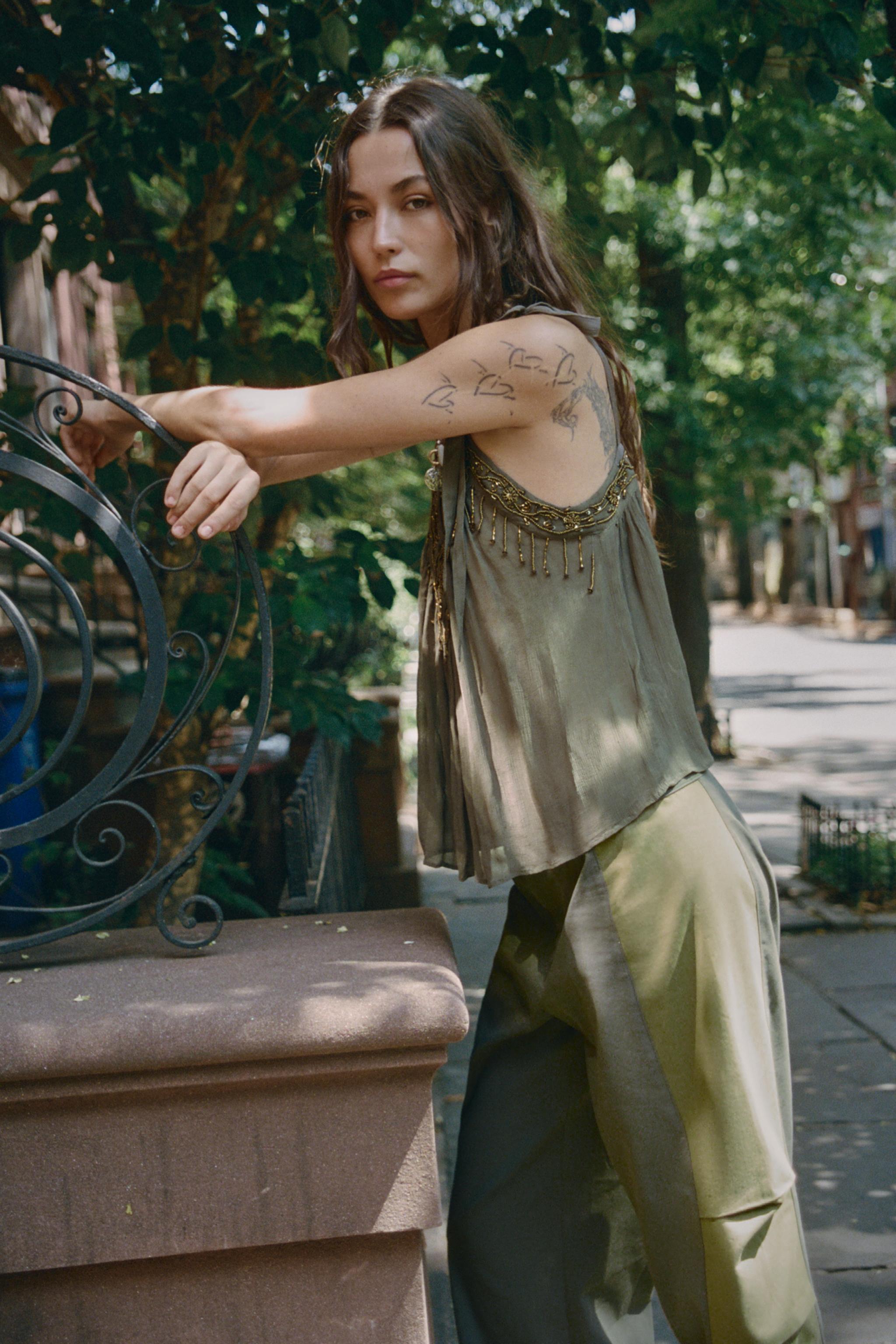 BEADED SEQUIN TOP