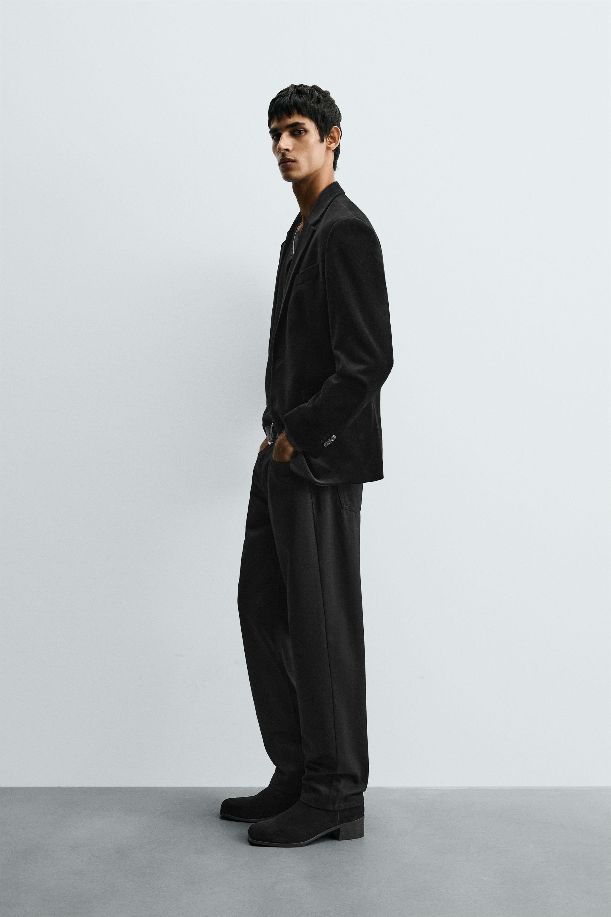 REGULAR FIT VELVET BLAZER