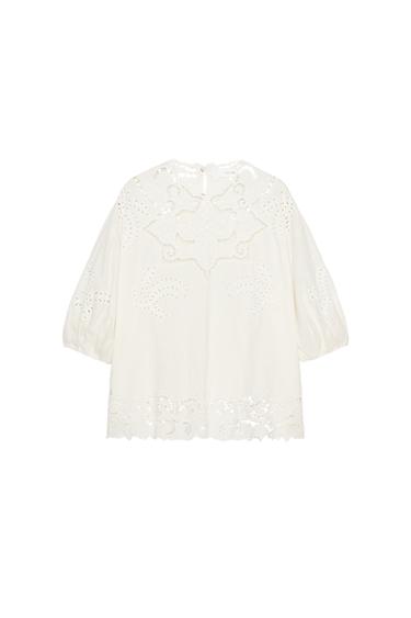 ZW COLLECTION BLOUSE WITH CUTWORK EMBROIDERY