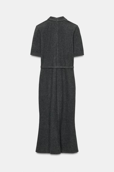 ROBE SOFT AVEC CEINTURE - Gris chiné de Zara - Image 1