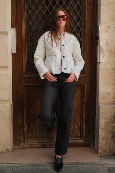 CHAQUETA ACOLCHADA BOLSILLOS PLASTRÓN - Crudo de Zara