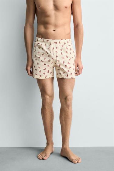 MID-LENGTH LOBSTER SWIM SHORTS - Ecru by Zara - Image 1