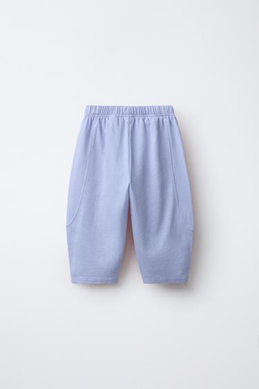 PANTALON EN MOLLETON BALLOON UNI - Bleu clair de Zara - Image 1