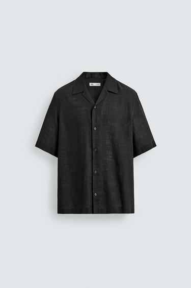 FLUID TEXTURED SHIRT - Black by Zara