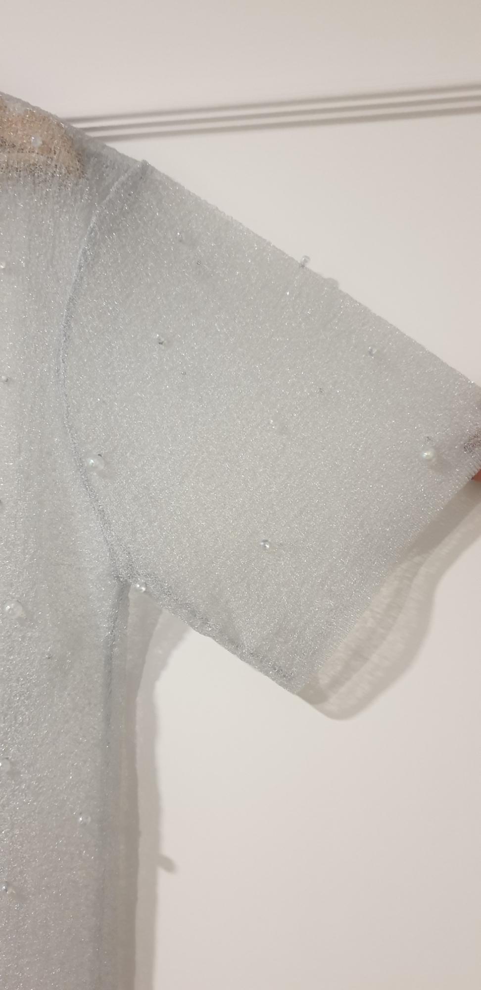 SEMI-SHEER KNIT SHIRT WITH FAUX PEARLS - Image 4