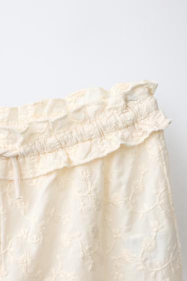 EMBROIDERED SAROUEL TROUSERS - Ecru by Zara - Image 2