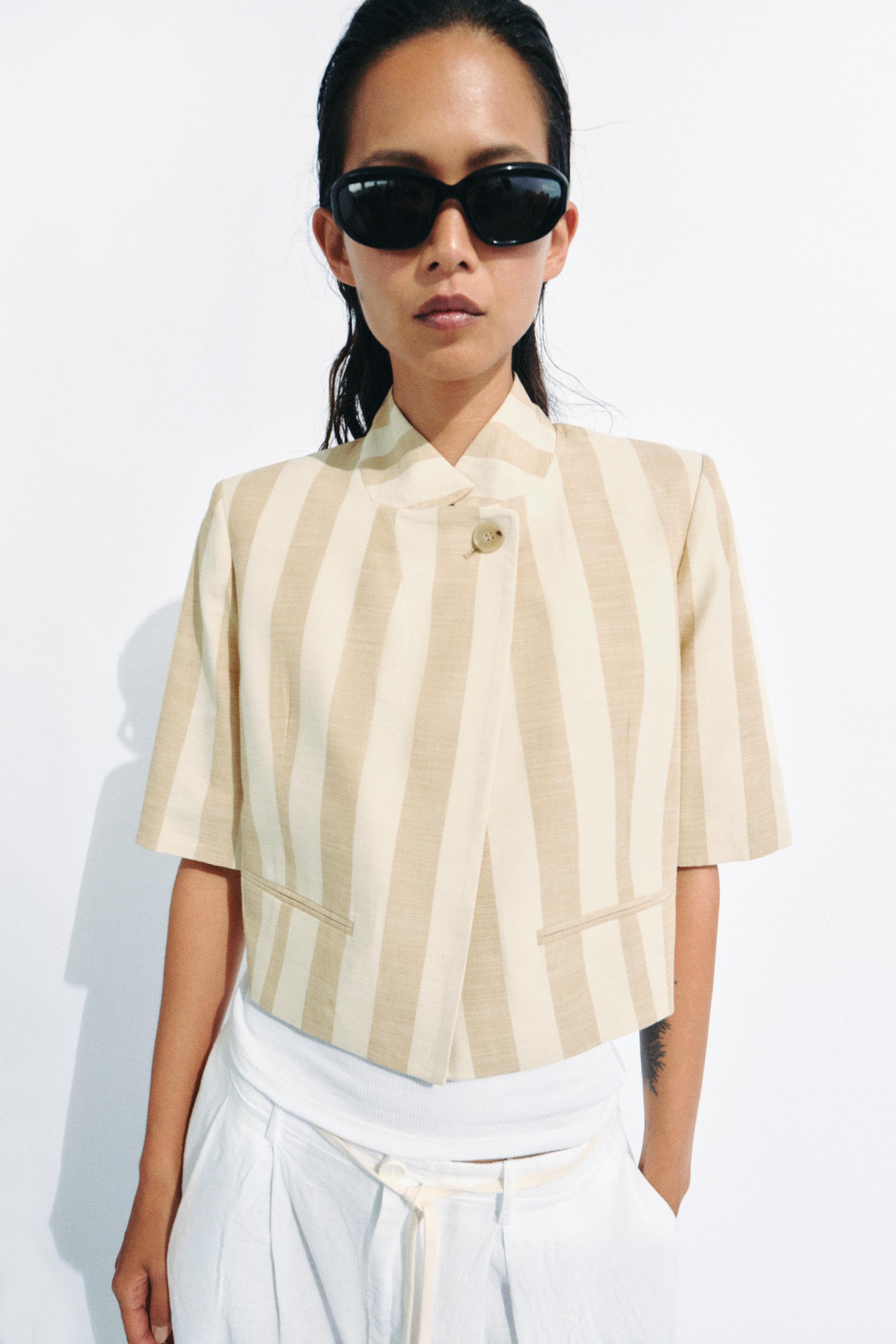 ZW COLLECTION SHORT SLEEVE CROPPED BLAZER