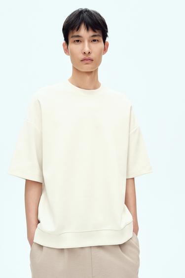 Zara 科技紋理運動衫 - 磨白色