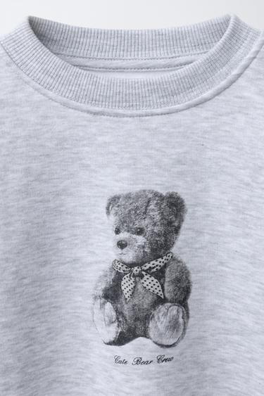BEAR PRINT SWEATSHIRT - Grey marl by Zara - Image 2