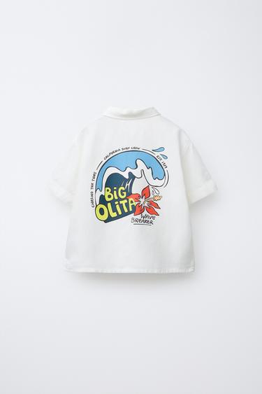 SURF PRINT SHIRT - White by Zara - Image 1