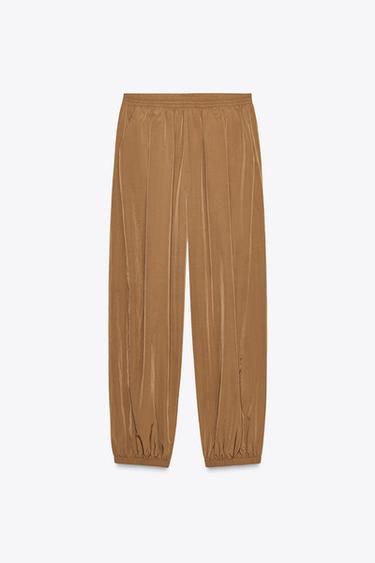NYLON BALLOON TROUSERS WITH ELASTICATED CUFFS - Mustard by Zara - Image 5