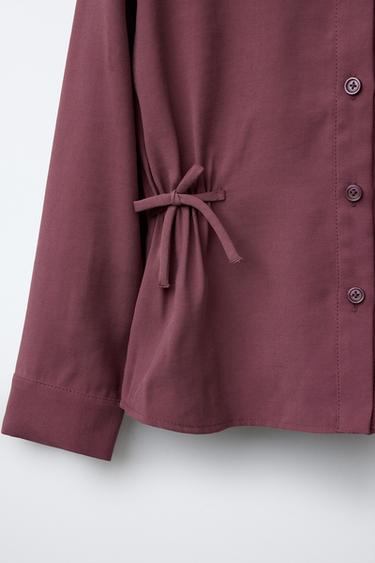 BOW PRINT FLOWING SHIRT - Raspberry by Zara - Image 2