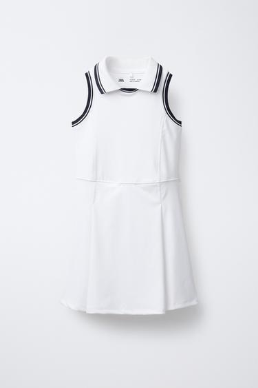 VESTIDO POLO COM PREGAS - Branco da Zara