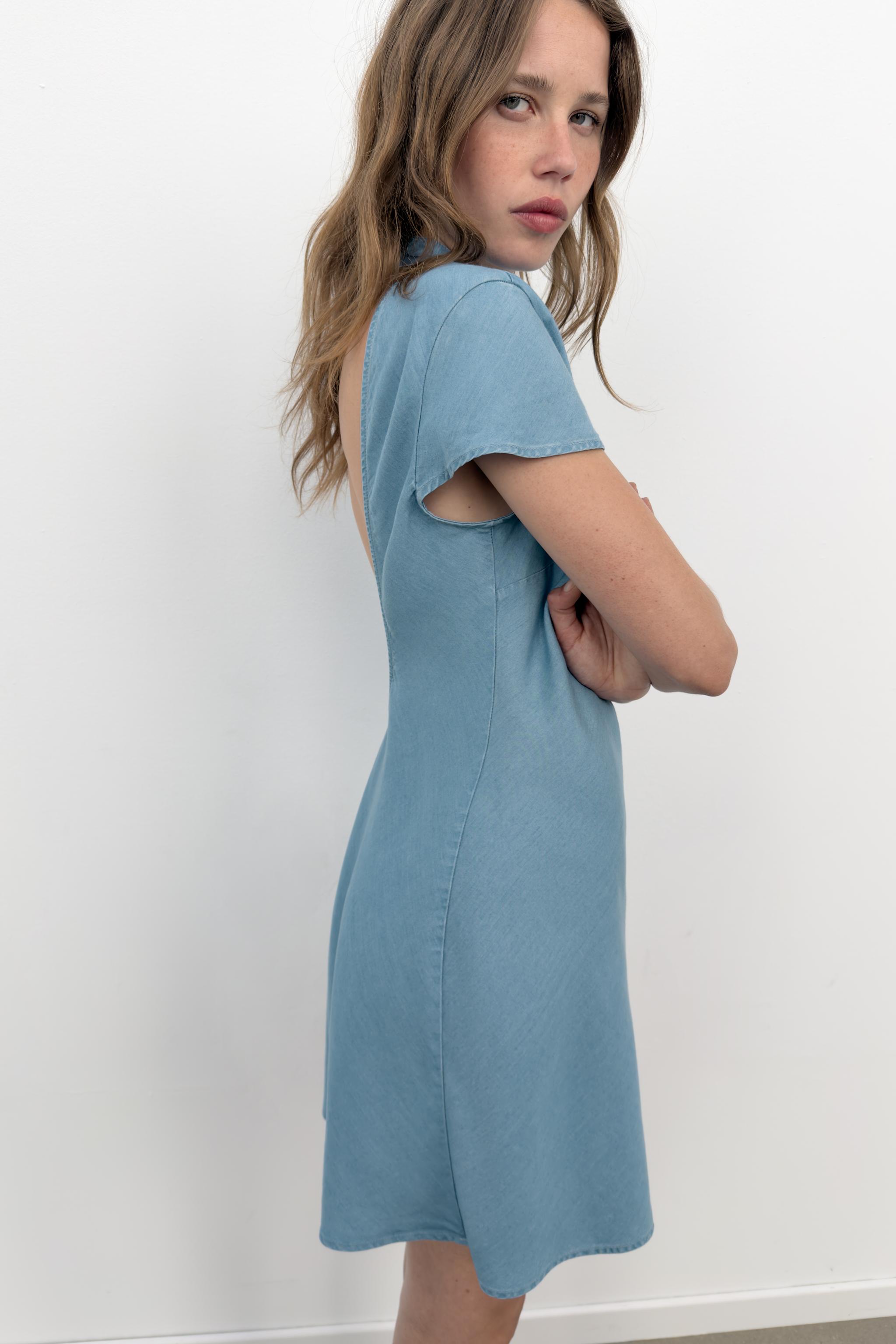 strapless open back dress Zara Bubble Mini Dress main image 0