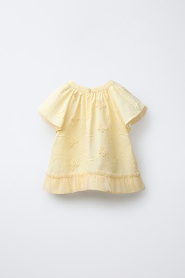 TULLE BUTTERFLY BLOUSE - Light yellow by Zara - Image 1