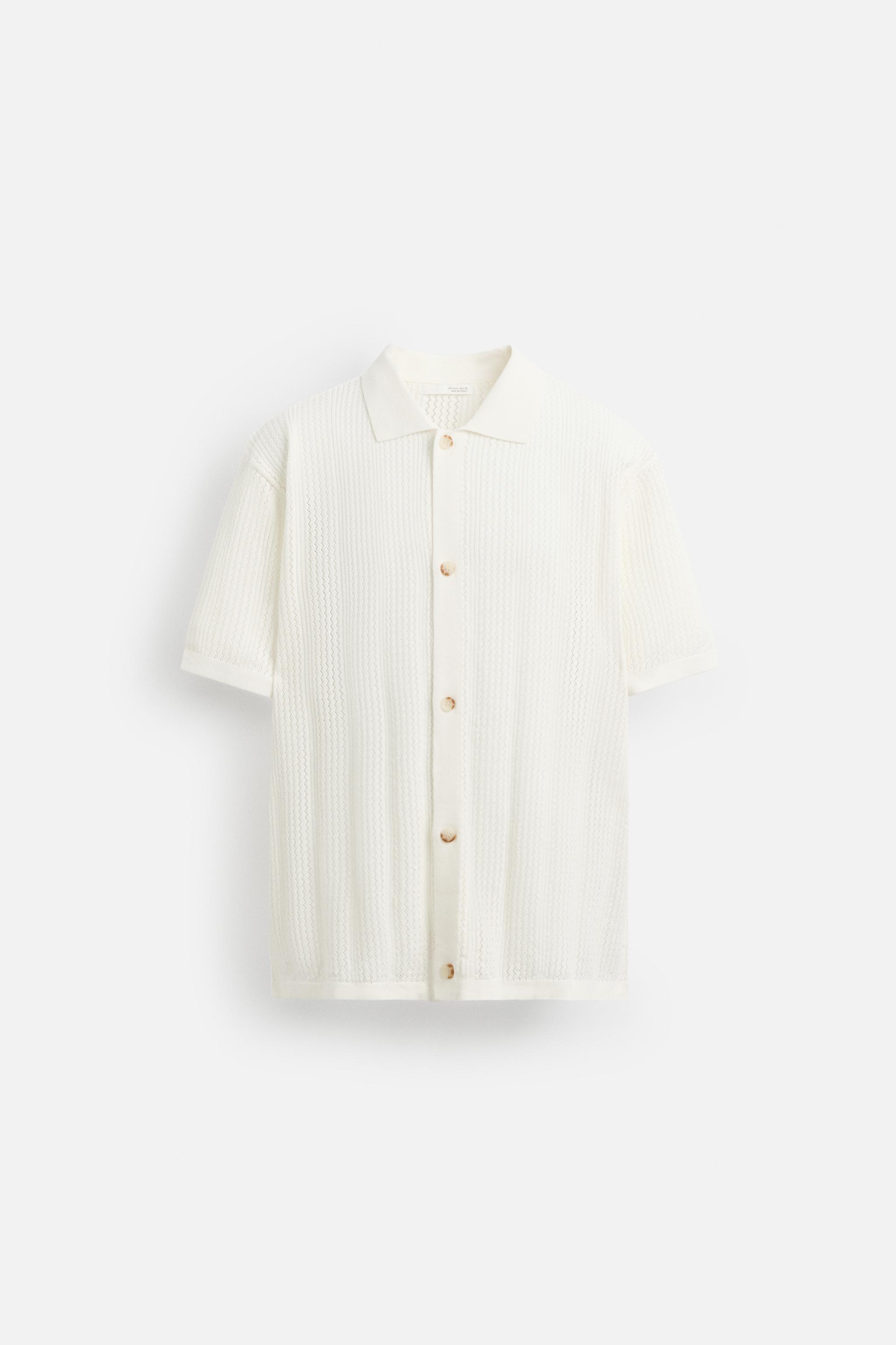 トップス Open-Knit Button-Through Shirt OPEN KNIT SHIRT - Black | ZARA United States