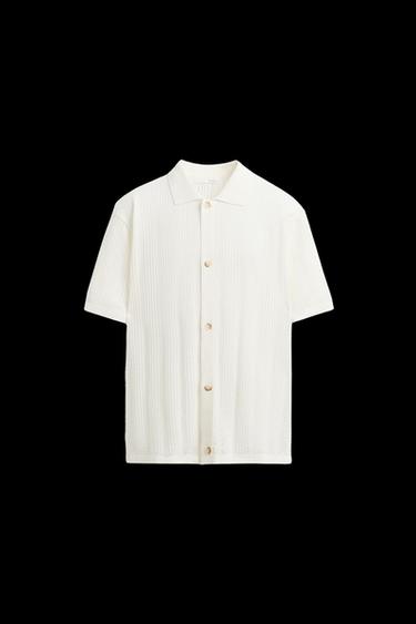 Zara OPEN KNIT SHIRT - Oyster-white - Image 0