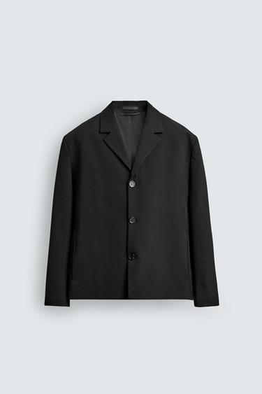 CROPPED FIT SUIT BLAZER - Black by Zara