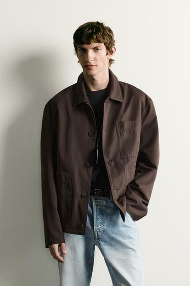 REGULAR FIT POCKET OVERSHIRT - Brown by Zara