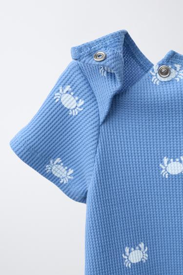 CRAB TEXTURED ROMPER - Blue/White by Zara - Image 3