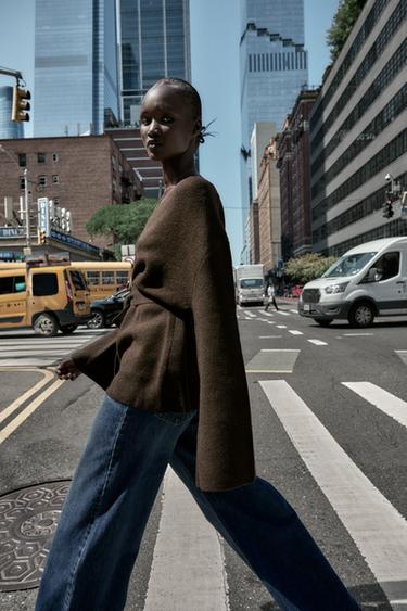 GILET EN MAILLE CEINTURÉ - Marron de Zara - Image 3