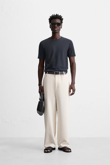 CAMISETA BÁSICA SLIM FIT - Marino de Zara