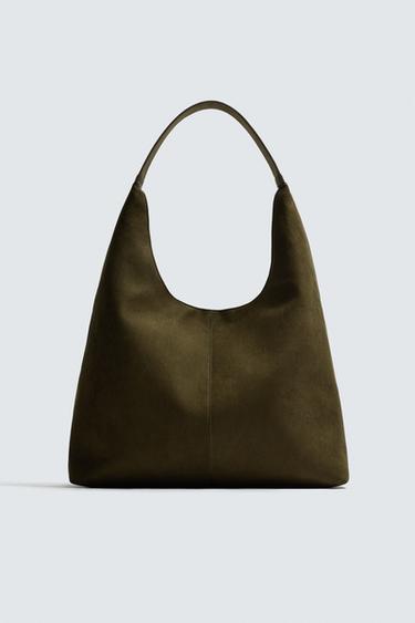 PLAIN TOTE BAG - Khaki Green by Zara